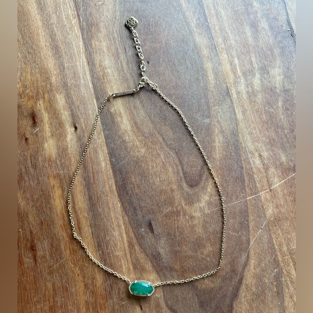 Emerald and Gold Kendra Scott Necklace